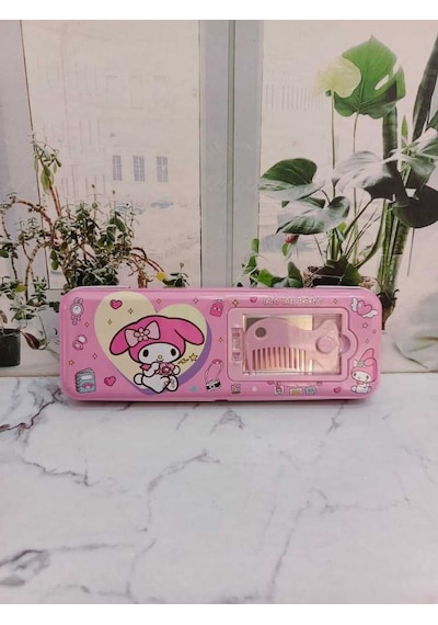 Kawaii Sanrio Kuromi Cinnamoroll Pom Pom Purin My Melody Metal Kalemlik Kalem Kutusu pembe