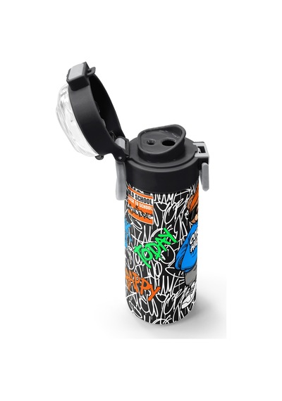 Coral High Kids Grafiti Ayıcık Desenli Pipetli Ve Direkt İçim Çelik Termos 500 Ml 38132 Saks