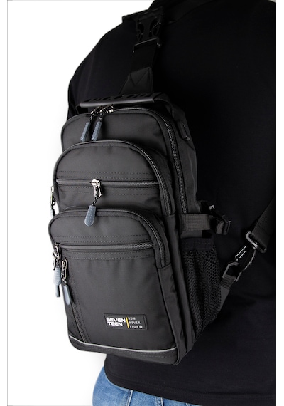 İmaks Çokgözlü İmperteks Kumaş Günlük Sırt Çapraz Göğüs El Ve Omuz Çantası Unisex Siyah Body Bag 927 Siyah - Gri