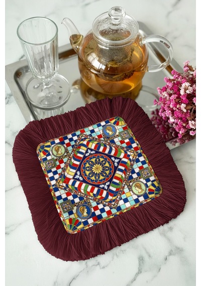 Zarif Mozaik İkonik Saçaklı Sunum Peçetesi-klasik Vintage Stil Lacivert Bordo Bardak Altlığı Mendil Okyanus Deniz Turkuazı Zarif Mozaik İkonik Saçaklı Sunum Peçetesi-klasik Vintage Stil Lacivert Bordo Bardak Altlığı Mendil Okyanus Deniz Turkuazı