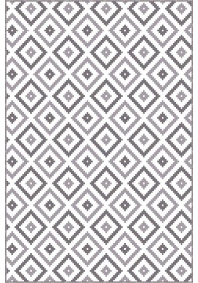 Koyu Gri Karo Kaymaz Taban Makinede Yıkanabilir Halı Kr002n11