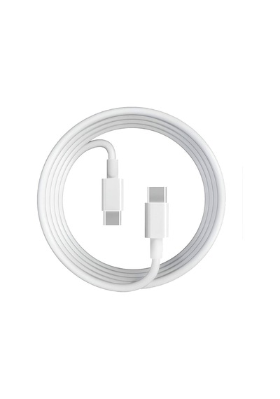 Type C To Type C Şarj Va Data Kablosu Usb C Beyaz Kablo 5m