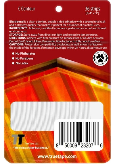 True Tape Elastibond Protez Saç Bandı Oval "c" - 2,0cm X 7.5cm 36 Adet