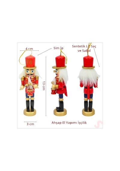 Kurşun Asker, Ahşap Fındıkkıran 13cm - Davulcu