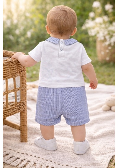 Uğur Bebe %100 Pamuk Erkek Bebek Tulum Yakalı Kısa Kollu Alttan Çıtçıtlı Yazlık Tek Parça Bebek Tulum Mavi Mavi Uğur Bebe %100 Pamuk Erkek Bebek Tulum Yakalı Kısa Kollu Alttan Çıtçıtlı Yazlık Tek Parça Bebek Tulum Mavi Mavi
