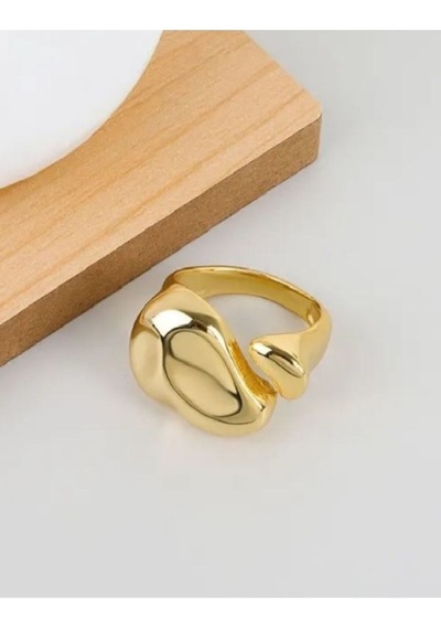 925 Ayar Gümüş Gold Renk Düzensiz Bohem Ayarlanabilir Tarz Yüzük