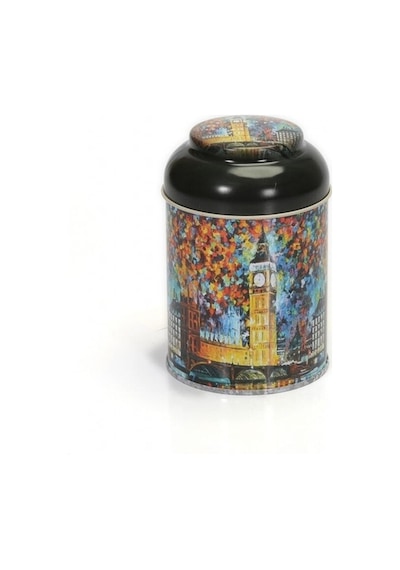 Afremov Big Ban Desenli Yuvarlak Metal Kutu, 9 X 11 Cm, 0.6 Lt