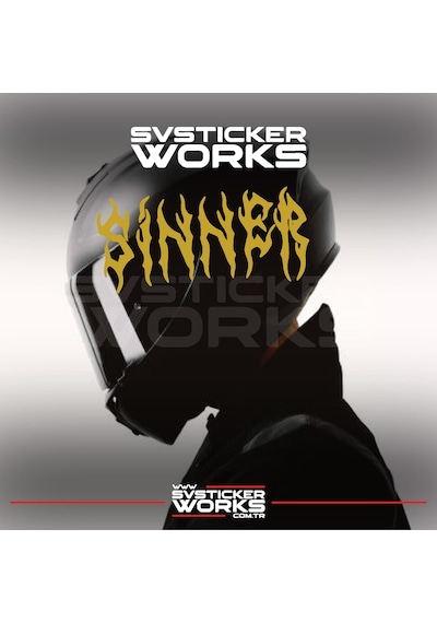 Sinner Kask Sticker Tüm Kasklar Uyumlu Tek Yön 1 Adet Altın