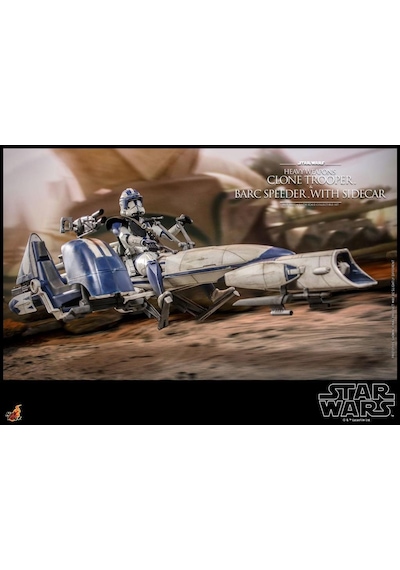 Hot Toys Heavy Weapons Clone Trooper And Barc Speeder With Sidecar Sixth Scale Figure Set - 911169 - Star Wars / The Clone Wars - Tms77