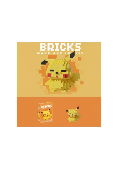 Sevimli Sarı Elektrikli Fare Nano Blok - 3d Mikro Puzzle Hobi Seti
