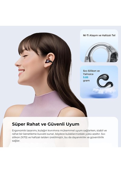 Pearlclip Pro Hi-res Ldac Enc Ows Kablosuz Bluetooth 6.0 Kulaklık Siyah