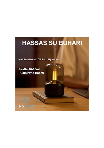 Ultrasonik Uçucu Yağ Difüzörü Oda Hava Nemlendirici Aroma Ambians Led Işıklı 120ml