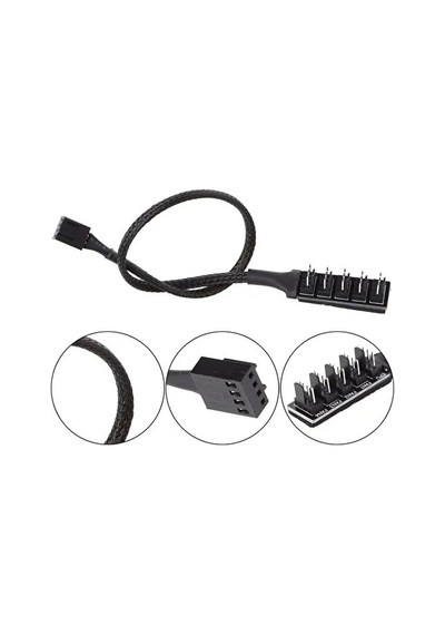 Fan Çoklayıcı Kablosu 4 Port Y Pwm Splitter 4 Pin Cpu 12v Switch Ide Molex