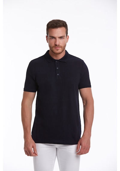 Hatemoğlu 530814658 Regular Fit Pamuk Polo Yaka Erkek Tişört Lacivert