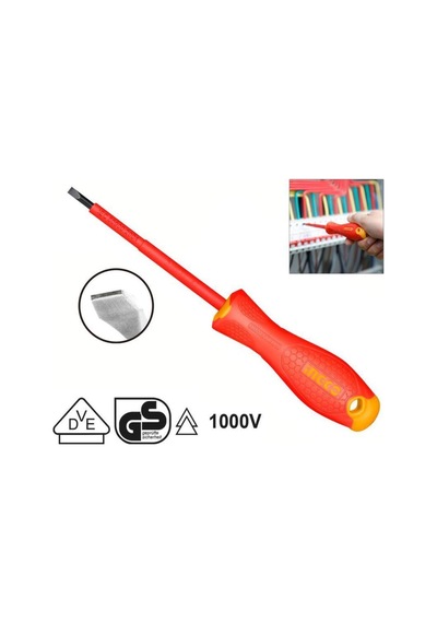 Izoleli Düz Tornavida 1000 Watt 3mmx75mm