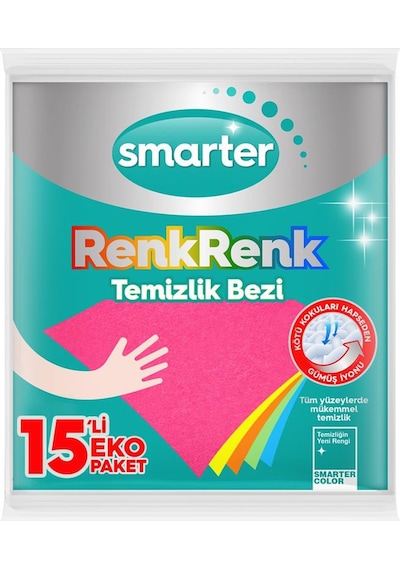 SMARTER RENKRENK TEMİZLİK BEZİ 15 Lİ