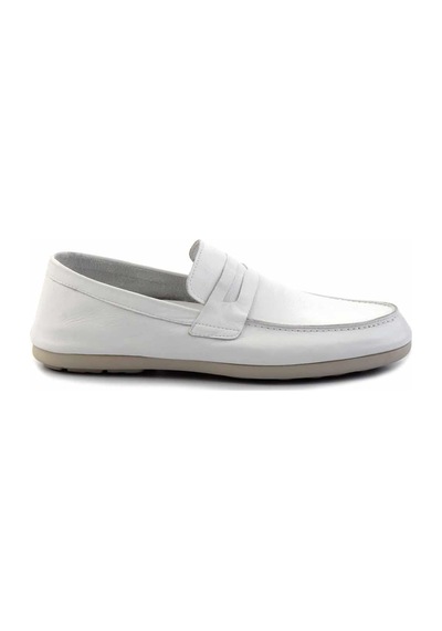 Bambi Beyaz Leather Erkek Loafer Ayakkabı E01304406643 Beyaz
