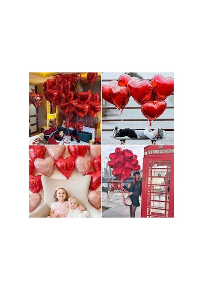 Kırmızı Kalp Folyo Balon 60 Cm Gri