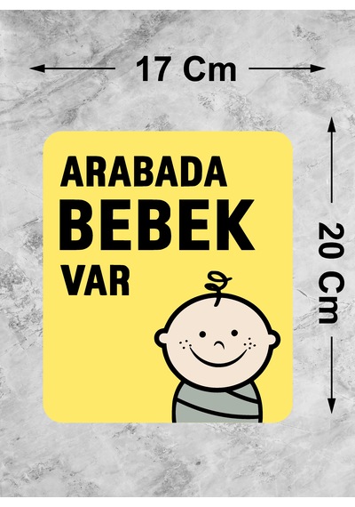 Arabada Bebek Var Sticker - Araba Oto Cam Sticker - 00290 20x17 Cm