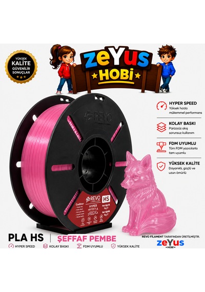 Generic Pla Hs Hyper Speed Filament Şeffaf Pembe 1.75 Mm 1000 Gr