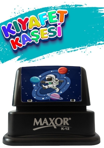 Maxor Kaşe Kıyafet Kaşesi Astronot Temalı Öğrenci Kaşesi/ Kıyafet Etiketi / Kumaş Kıyafet Kaşesi
