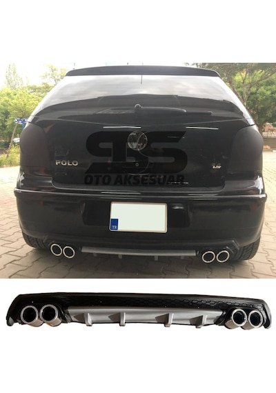 Volkswagen Polo Mk4 Difüzör Arka Tampon Eki 4 Egzoz Çıkışlı Gri L