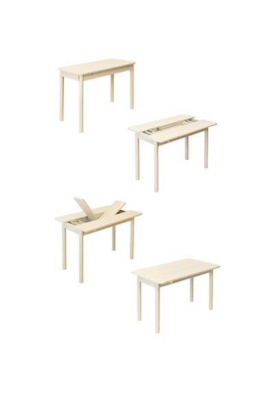 Vina Mini Açılır Mutfak Masa Takımı, Krem 1 Masa + 2 Sandalye + 1 Bench Çok Renkli