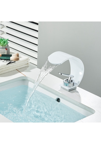 Banyo Lavabo Bataryası Beyaz/krom Şelale 5 Yıl Garantili İthal