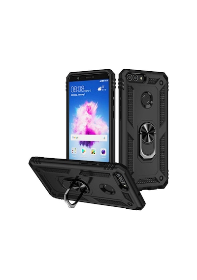 Huawei P Smart Kılıf Zore Vega Yüzüklü Standlı Zırh Kılıf