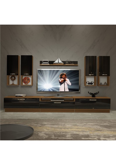 Decoraktiv Trendstyle 8da Slm Tv Ünitesi Tv Sehpası Ceviz - Siyah
