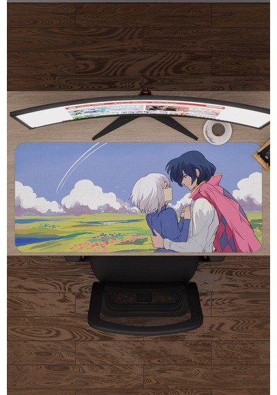 Howl's Moving Castle Dikişli Kauçuk Oyuncu Mousepad V1 - 90x40 Xxl Gaming Mouse Pad