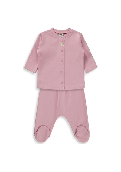 Civil Baby Düz 1-6 Ay Pijama Takımı - Pembe Gülkurusu