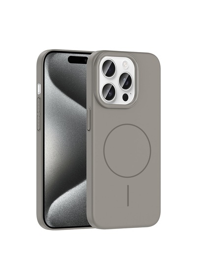 Apple Uyumlu iPhone 15 Pro Max Kılıf İnce Magsafe Kamera Yükseltili Yumuşak Silikon Ata Pro Tech Lacivert