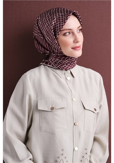 Armine Saf İpek Twill Eşarp 9644d 04 Koyu Kot Mavi