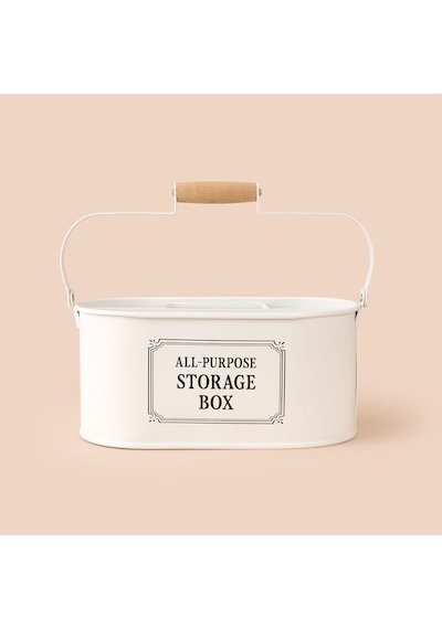 Bath Bölmeli Organizer Sepet - Beyaz - 4 Lt Çok Renkli