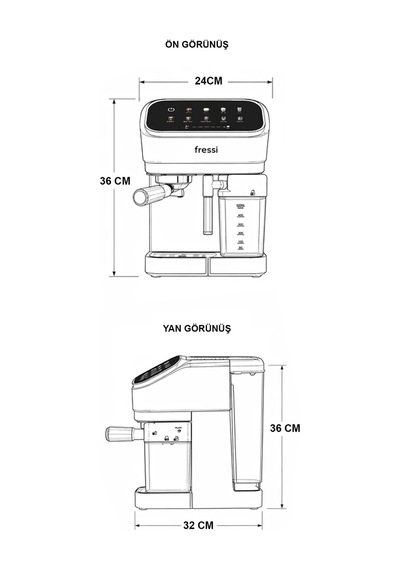 Fressi EM-02 Urban 1350 W Espresso Latte Cappuccino Kahve Makinesi