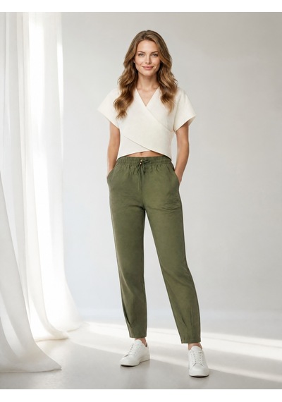 Nealirsanall.com Kadın Beli Bağcıklı Keten Görünümlü Pantolon - Paçası Pileli Havuç Kesim Pantolon Beyaz Nealirsanall.com Kadın Beli Bağcıklı Keten Görünümlü Pantolon - Paçası Pileli Havuç Kesim Pantolon Beyaz