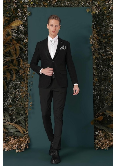 Efor C 660 Slim Fit Siyah Spor Ceket Siyah