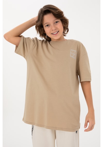 U.S. Polo Assn. Erkek Çocuk Kum Comfort Basic Bisiklet Yaka Tişört 50295447-VR085