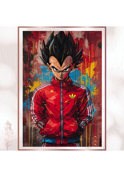 Street King Vegeta - Graffiti Tarzı Anime Pvc Tablo