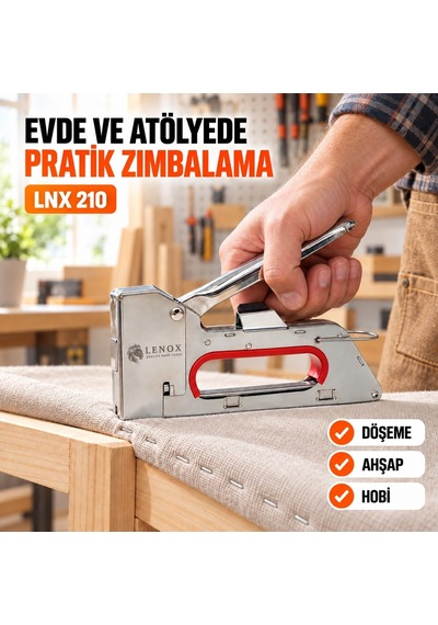 Lenox Lnx210 8 Mm Mekanik Zımba Tabancası 200 Adet Zımba Telli