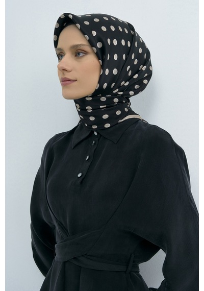 Armine Saf İpek Sura Eşarp-2026 İlkbahar-yaz- 95440d Siyah-Vizon