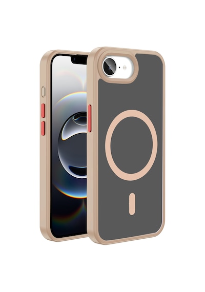 Zore İphone 16e Kılıf M-safe Şarj Özellikli Mat Arka Yüzey Nvth Sio Kapak - Rose Gold Altın