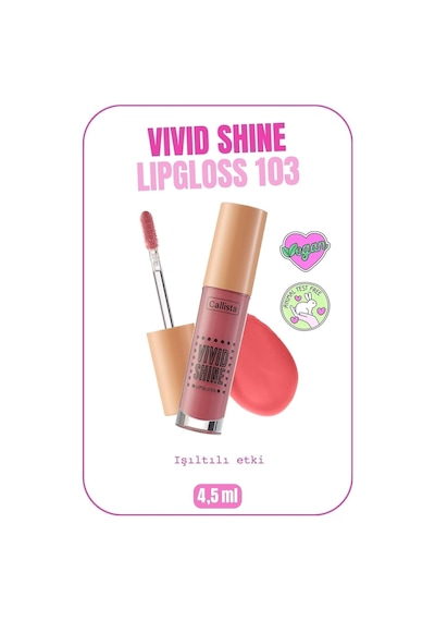 Callista Vivid Shine Lipgloss Nemlendirici Işıltılı Dudak Parlatıcısı - 103 Sugarland Berry - Pembe