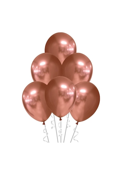 5li Krom Aynalı Çok Parlak Balon Rosegold Rose Gold