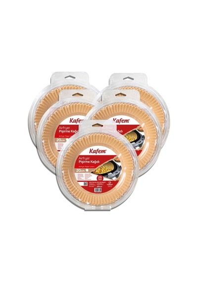 Kafem Airfryer Pişirme Kağıdı Yuvarlak 5 x 25'li 20 CM