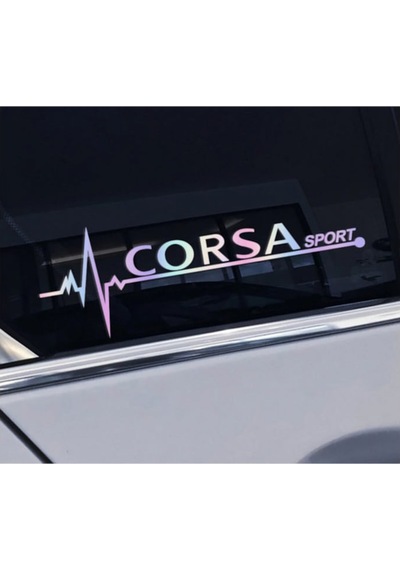 Opel Corsa Yan Cam Sticker Oto Kapı 20 Cm X 7 Cm Renkli