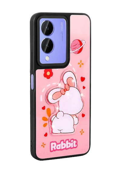 Zore Vivo Y17s Kılıf Parlayan Kabartmalı İkonik Figürlü Ogaa Amas Silikon Kapak - Pembe
