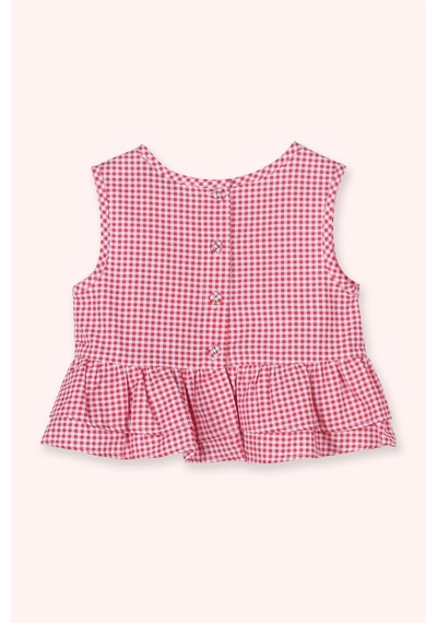 Kız Bebek Fırfır Detaylı Nar Bluz 4148080