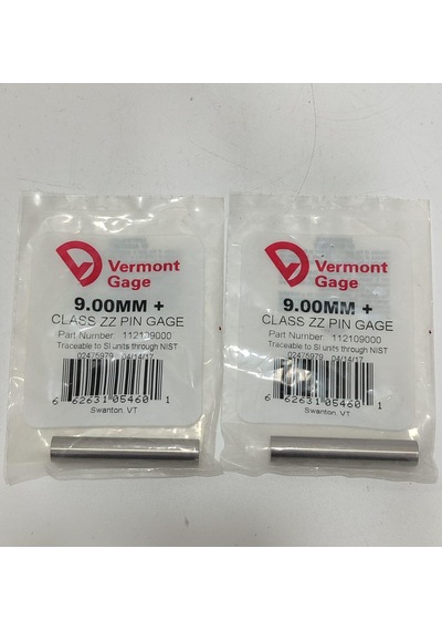 Vermont Gage Çelik Pin Kontrol Eşi 9,00mm 2 Adet